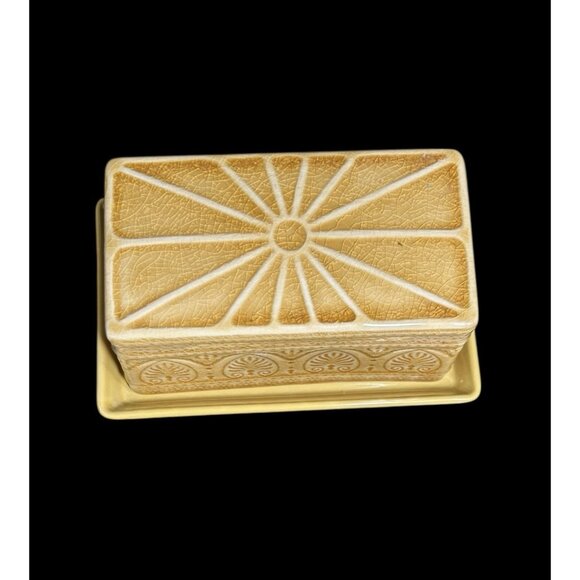 Vintage Bloomingville Rani Ceramic Lidded Yellow Butter Box Covered Dish London - Picture 2 of 10